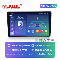 Магнитола универсальная без рамки (экран 9,5") - Mekede M6 Pro Plus - Qled 2K, Android 12, ТОП процессор, 8/256, CarPlay, 4G/LTE-SIM