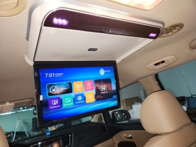 ПОТОЛОЧНЫЙ СМАРТ ТВ 17,3" для KIA CARNIVAL 2014-2021 (1920X1080, ANDROID), БЕЖЕВЫЙ