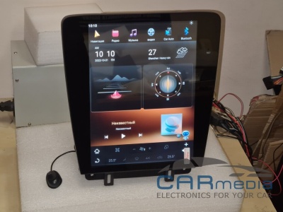 Магнитола для Ford Mustang 2009-2013 (кондиционер) - Carmedia ZF-1258M-Q6 вертикальный экран в стиле "Тесла" на Android 11, 8Гб+128Гб, CarPlay, 4G SIM-слот