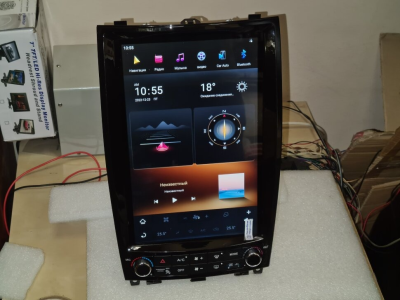 Магнитола для Infiniti EX25, EX35, EX37, QX50 2007-2017 - Carmedia ZF-1250-Q6 вертикальный экран 12.1" в стиле "Тесла" на Android 11, 8/128Гб, CarPlay, 4G SIM-слот