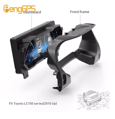 Электронная панель приборов Toyota Land Cruiser Prado 150 2017-2022 - Carmedia NH-LCD-T04 с сенсорным LCD / ЖК 12.3" экраном QLED