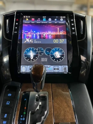 Магнитола для Toyota Alphard H30, Vellfire 2 2015-2023 - Carmedia ZF-1308L-GE монитор в стиле "Тесла" на Android 13, 8Гб+128Гб, 4G SIM-слот, CarPlay     