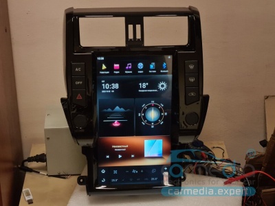 Магнитола для Toyota Land Cruiser Prado 150 2009-2013 (без кругового обзора) - Carmedia ZF-1802-Q6 ("Тесла-Стиль") Android 11, 8ГБ+128ГБ, SIM-слот
