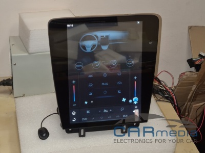 Магнитола для Ford Mustang 2009-2013 (кондиционер) - Carmedia ZF-1258M-Q6 вертикальный экран в стиле "Тесла" на Android 11, 8Гб+128Гб, CarPlay, 4G SIM-слот