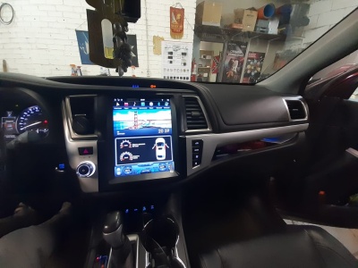 Штатная магнитола для Toyota Highlander 2014+ - Carmedia ZF-1207-DSP ("Тесла-Стиль") на Android 9.0, 6-ТУРБО ядер, 4ГБ-64ГБ и встроенным DSP