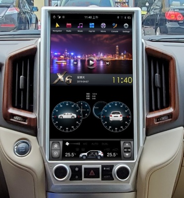 Магнитола для Toyota Land Cruiser 200 2016-2021 (без отдельного экрана климата) - Carmedia ZF-1829H-Q6 ("Тесла-Стиль") Android 11, 8ГБ+128ГБ, SIM-слот