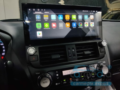 Магнитола для Toyota Land Cruiser Prado 150 2009-2013 (Low) - Carmedia ZH-T1208 монитор 12.3", Android 12, 8Гб+128Гб, CarPlay, SIM-слот