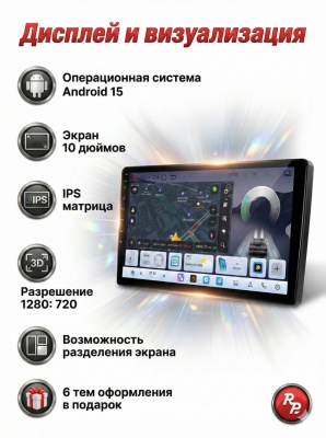 Магнитола андроид универсальная RedPower 800 (SMART) 4/64 Гб 10 дюймов экран