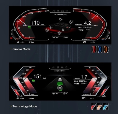 Цифровая панель приборов для для BMW 5/6/7 серии F01/F02/F03/F06/F07/F10/F11/F12/F13/F15/F16/F18/F25/F26 2010-2017 CIC NBT EVO RDL-1261
