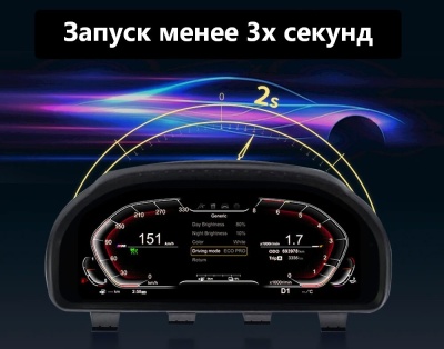 LED приборная панель для BMW 5-серия E60 2003-2010 - Radiola 1293 с LCD/ЖК 12.3" экраном QLED