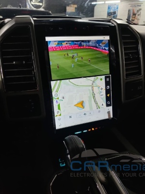 Магнитола android для Ford F-150 2015-2020 (кондиционер) - Carmedia ZF-1306M-Q6 вертикальный экран в стиле "Тесла" на Android 11, 8Гб+128Гб, CarPlay, 4G SIM-слот
