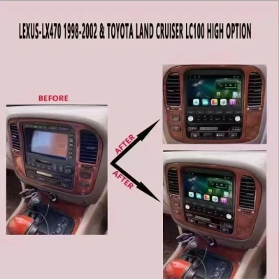 Магнитола для Toyota Land Cruiser 100, Lexus LX470 1998-2002 - Carmedia KP-T1207 на Android 10, SIM-слот, 4Гб-64Гб