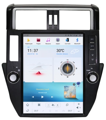 Магнитола для Toyota Land Cruiser Prado 150 2009-2013 (без кругового обзора) - Carmedia ZF-1221-Q6 ("Тесла-Стиль") Android 11, 8ГБ+128ГБ, SIM-слот