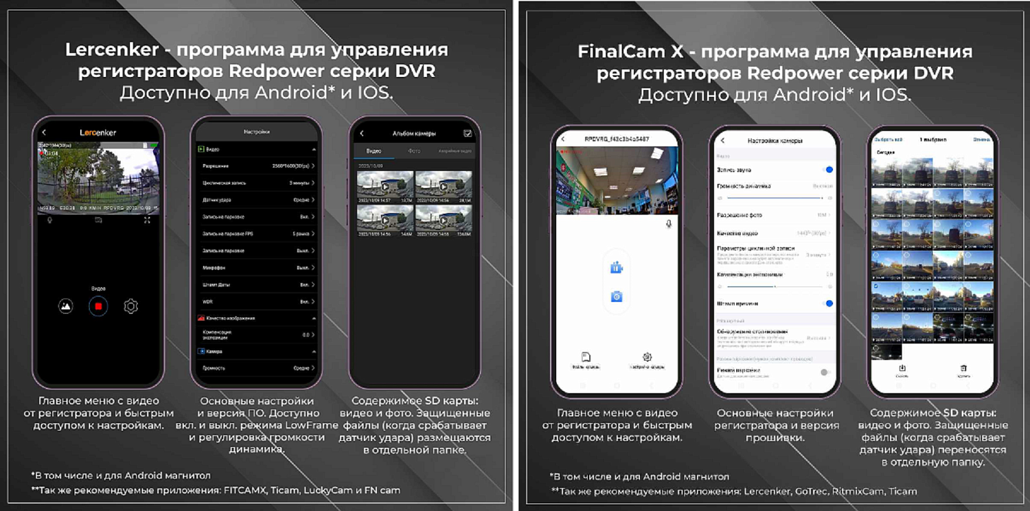 Штатный видеорегистратор для Volvo XC60 (2017-21), S90 (2015-20), V90 (2015-20) RedPower DVR-VOL5-G DUAL