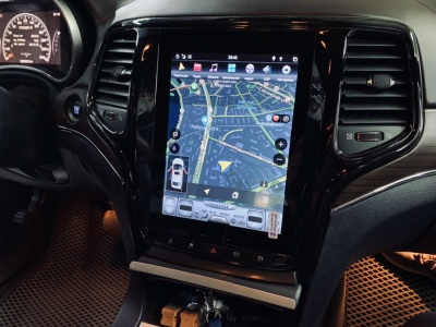 Штатная магнитола для Jeep Grand Cherokee 2013+ - Carmedia ZF-1217B-DSP ("Тесла-Стиль") на Android 9.0, 6-ТУРБО ядер, 4ГБ-64ГБ и встроенным DSP