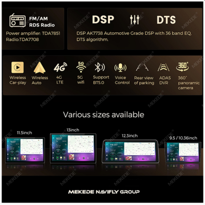 Магнитола для Toyota 200*100 экран 9.5" - Mekede M7 Plus - Qled 2K, Android 13, ТОП процессор 7870, 12/256, CarPlay, 4G/LTE-SIM