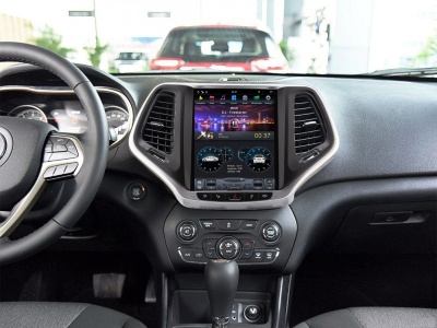 Штатная магнитола для Jeep Cherokee 2014+ - Carmedia ZF-1018G-DSP ("Тесла-Стиль") на Android 9.0, 6-ТУРБО ядер, 4ГБ-64ГБ и встроенным DSP
