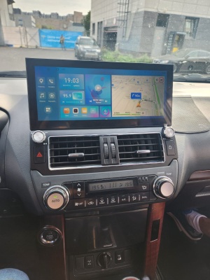 Магнитола для Toyota Land Cruiser Prado 150 2009-2013 (Low) - Carmedia ZH-T1208FW монитор 12.3", Android 12, UIS 7862, CarPlay, SIM-слот