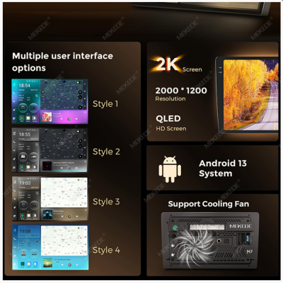 Магнитола для Toyota 200*100 экран 9.5" - Mekede M7 Plus - Qled 2K, Android 13, ТОП процессор 7870, 12/256, CarPlay, 4G/LTE-SIM