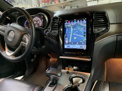 Штатная магнитола для Jeep Grand Cherokee 2013+ - Carmedia ZF-1217B-DSP ("Тесла-Стиль") на Android 9.0, 6-ТУРБО ядер, 4ГБ-64ГБ и встроенным DSP