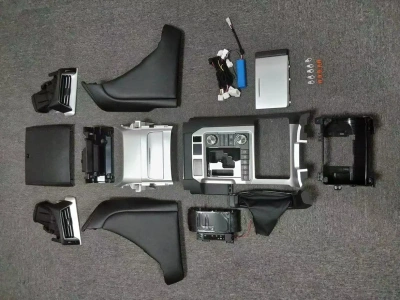 Магнитола c панелью климата и рестайлинг 2016+ панелями для Toyota Land Cruiser 200 2008-2015 - Carmedia DAFT-2769TS монитор 12.3" в стиле "Лексус", Android 10, 6Гб+128Гб, CarPlay, 4G SIM-слот