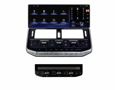 Магнитола + климат (перед + зад) для Toyota Land Cruiser 300 - Carmedia ZH-T1219 монитор 12.3", Android 13, CarPlay, 4G SIM-слот, 8Гб+128Гб