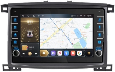 Магнитола для Toyota Land Cruiser 100 2002-2007, LX470 (экран климата внизу) - Carmedia OL-1698 (крутилки) QLed, Android 10, ТОП процессор, 6Гб оперативной и 128 встроено, CarPlay, SIM-слот