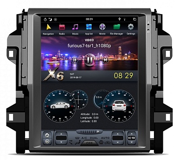 Штатная магнитола для Toyota Fortuner 2017+ - Carmedia ZF-1238-DSP ("Тесла-Стиль") на Android 9.0, 6-ТУРБО ядер, 4ГБ-64ГБ и встроенным DSP