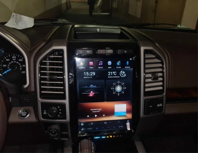 Магнитола android для Ford F-150 2015-2020 (кондиционер) - Carmedia ZF-1306M-Q6 вертикальный экран в стиле "Тесла" на Android 11, 8Гб+128Гб, CarPlay, 4G SIM-слот