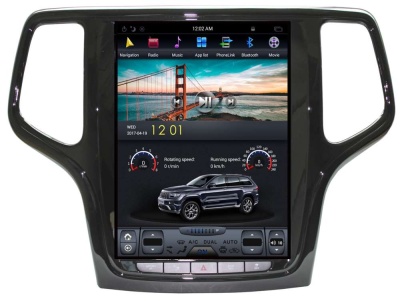 Штатная магнитола для Jeep Grand Cherokee 2013+ - Carmedia ZF-1217B-DSP ("Тесла-Стиль") на Android 9.0, 6-ТУРБО ядер, 4ГБ-64ГБ и встроенным DSP