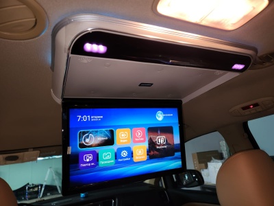 ПОТОЛОЧНЫЙ СМАРТ ТВ 17,3" для KIA CARNIVAL 2014-2021 (1920X1080, ANDROID), БЕЖЕВЫЙ