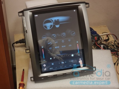 Магнитола для Lexus LX470 2002-2007 и Toyota Land Cruiser 100 (любая комплектация) - Carmedia ZF-1301-Q6 вертикальный экран в стиле "Тесла" на Android 11, 8Гб+128Гб, CarPlay, 4G SIM-слот