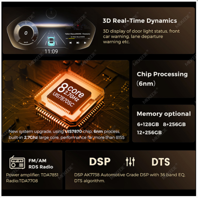 Магнитола для Toyota 200*100 экран 9.5" - Mekede M7 Plus - Qled 2K, Android 13, ТОП процессор 7870, 12/256, CarPlay, 4G/LTE-SIM