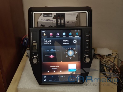 Магнитола для Toyota Land Cruiser Prado 150 2009-2013 (без кругового обзора) - Carmedia ZF-1221-Q6 ("Тесла-Стиль") Android 11, 8ГБ+128ГБ, SIM-слот